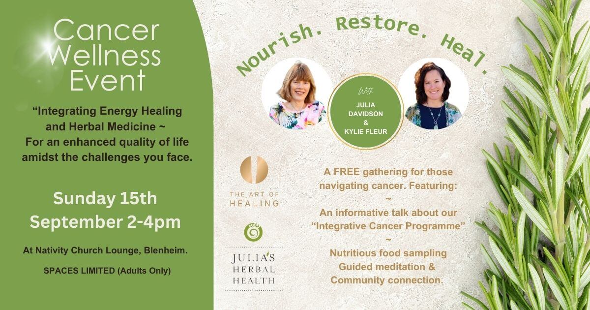 Cancer Wellnes Event 2024-09 With Julia's Herbal Health In Marlborough NZ